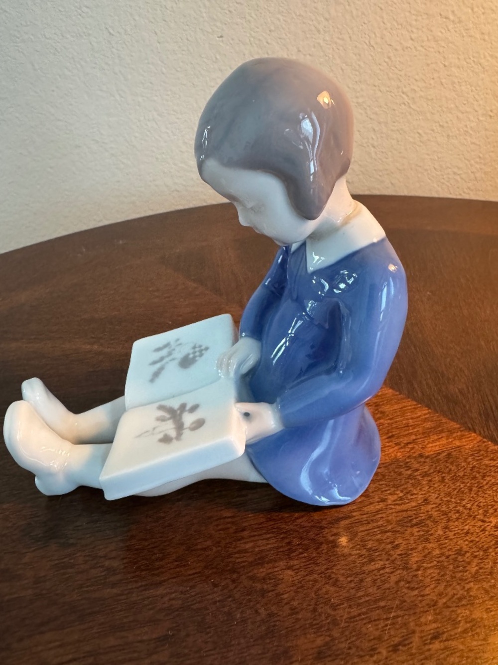 Vintage Bing and Grondahl Denmark Figurine, First Book girl reading